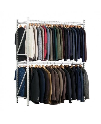 Portique à vêtements sur cintres Rayonnage textile : portique avec cintres