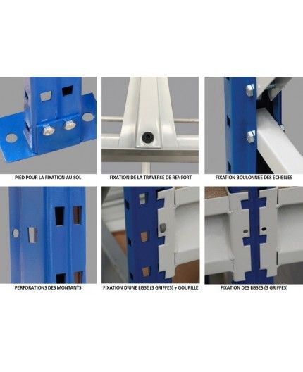 Etagere semi-lourde ou mi lourde pour des charges suporter d'un maximum de 850 kg