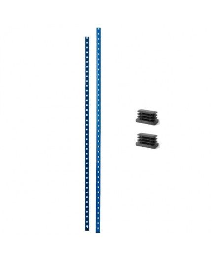 Paire de poteaux + pieds plastique pour rayonnage Leger 180 Kg -