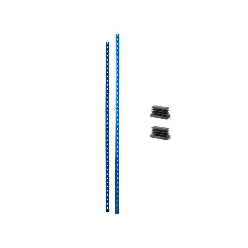 Montant ou poteau pour rayonnage metallique bleu au pas de 50 mm