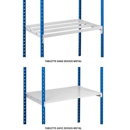 Accessoires de rayonnage métallique dessus en tole