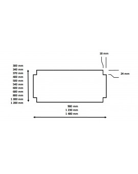 Dimensions du dessus tolé pour étagère