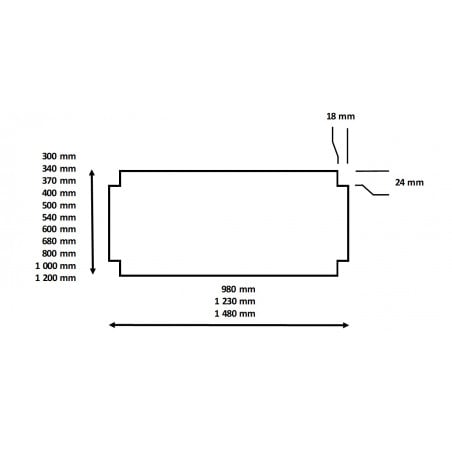 Dimensions du dessus grilles pour étagère