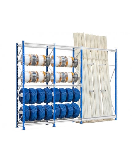 Rayonnage mi-lourd porte bobines rouleau de câbles et rayonnage vertical