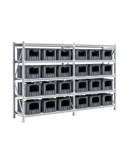 Rayonnage mi-lourd 475 Kg avec échelle et contreventement galvanisé Départ et suivant