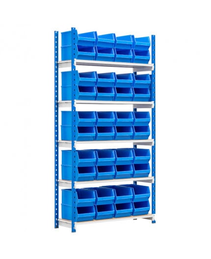 rayonnage boites à bec plastique bleu de 330 x 210 x 155 mm element de depart