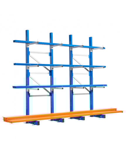 Rayonnage Cantilever Mi-Lourd simple face pour le stockage horizontal