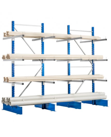 Rayonnage Cantilever Leger double face pour produits horizontaux