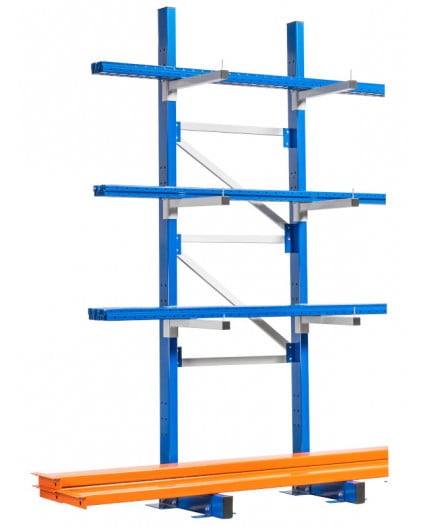 Rayonnage Cantilever Mi-Lourd simple face pour le stockage horizontal element seul