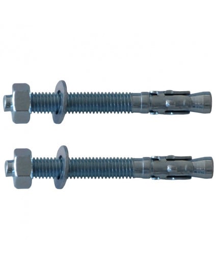 Lot de 2 fixations au sol pour rayonnage avec pied métallique Paire de goujons de fixation dans un sol beton M8 X 75