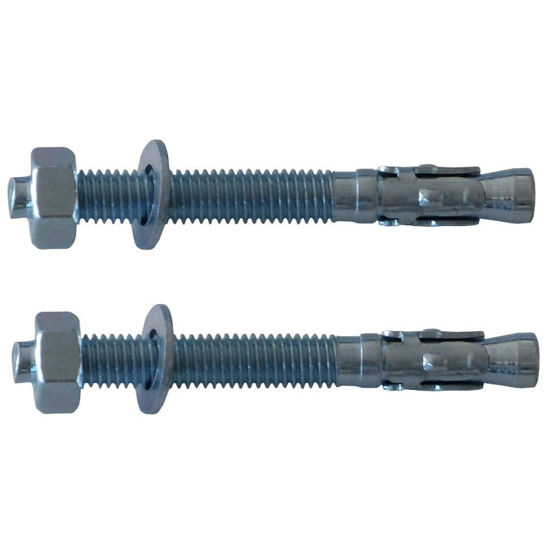 Paire de goujons de fixation dans un sol beton M8 X 75
