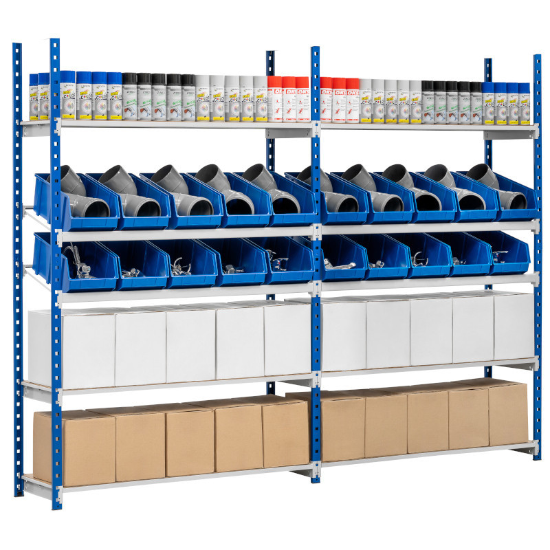 Etagere mixte inclinée et droite départ + suivant avec des boites a bec