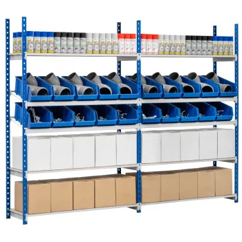 Etagere mixte inclinée et droite départ + suivant avec des boites a bec