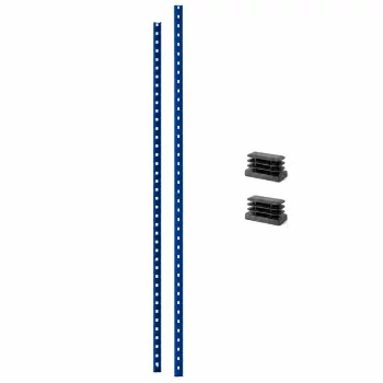 Paire de poteaux + pieds plastique pour rayonnage Léger 180 Kg - 300 Kg - Bleu - Gris - Anthracite - Brut